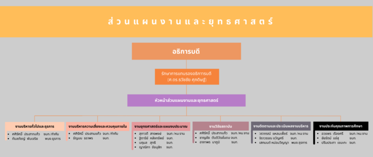 โครงสร้างการบริหารส่วนแผนงาน