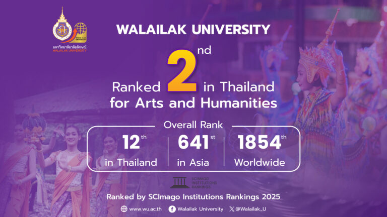 ม.วลัยลักษณ์ คว้าอันดับ 2 มหาวิทยาลัยโดดเด่นที่สุด ด้าน “Arts and Humanities" ปี 2025 โดย SCImago 2025